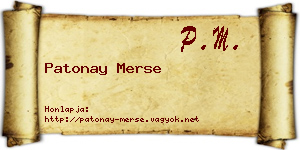 Patonay Merse névjegykártya